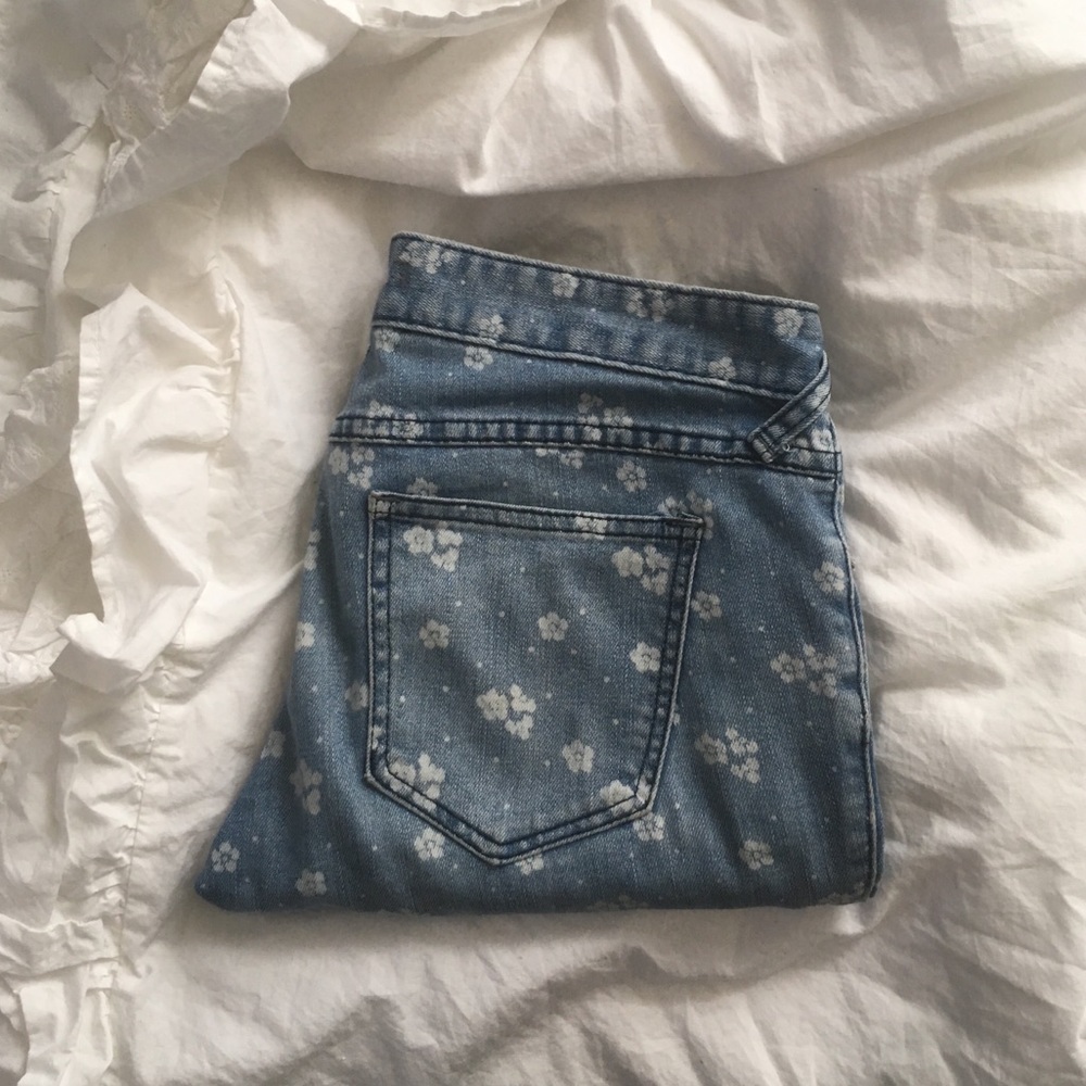 Free People ditsy floral ankle jeans